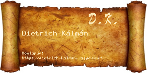 Dietrich Kálmán névjegykártya